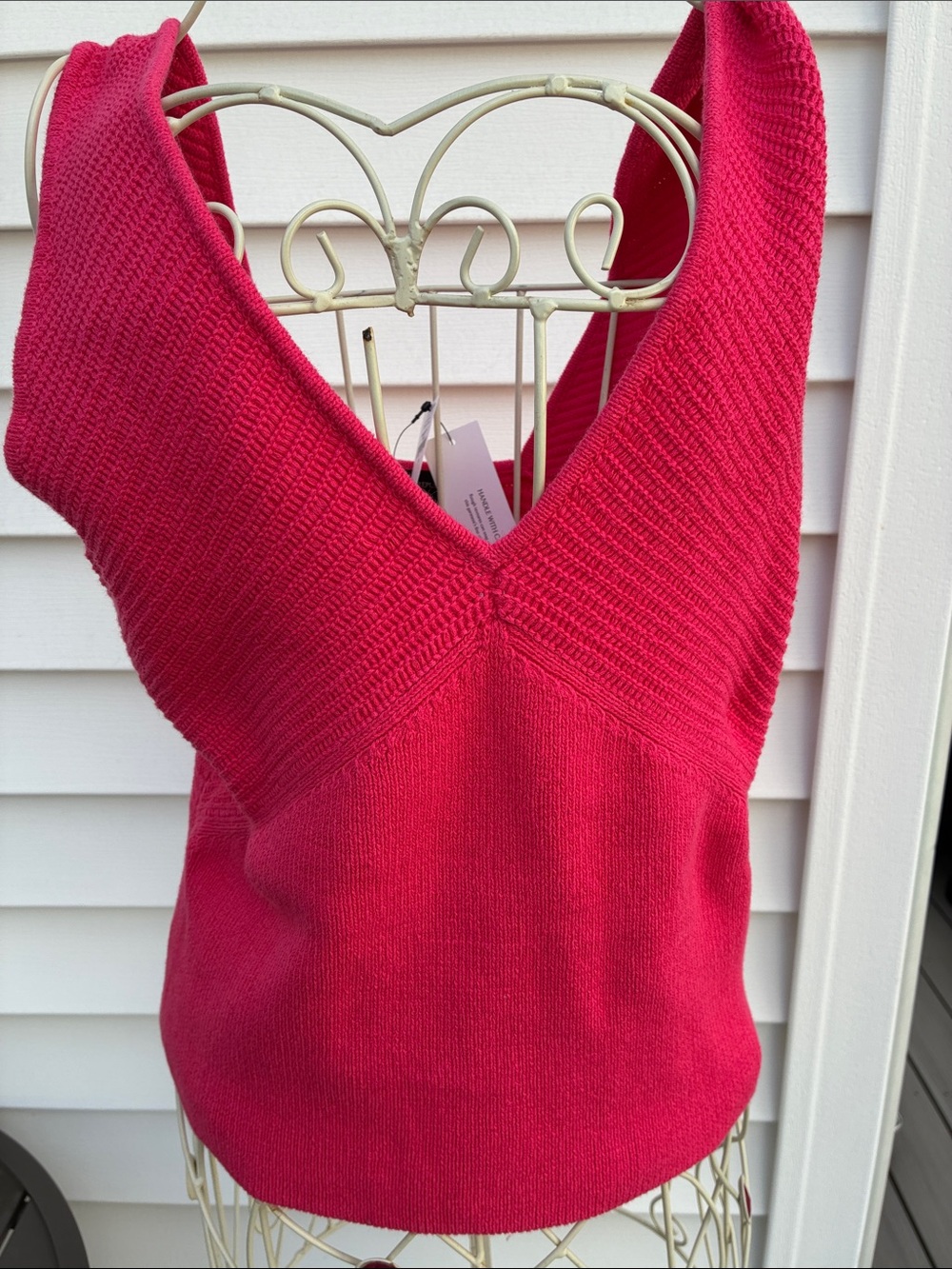 Banana Republic Hot Pink V-Neck Knit Crop Top